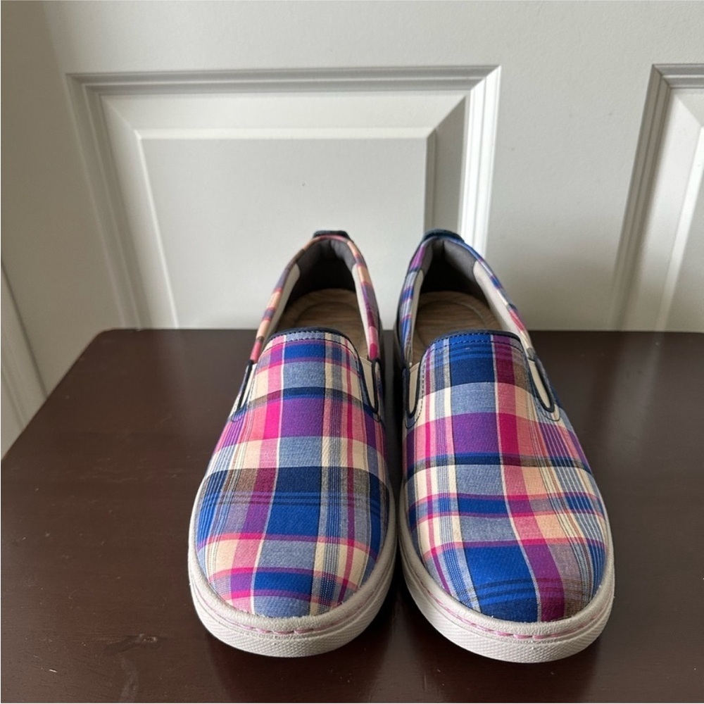 Dansko Women’s Belle Madras Plaid Canvas Slip On Comfort Sneakers Shoes Size 9.5 - Picture 4 of 11